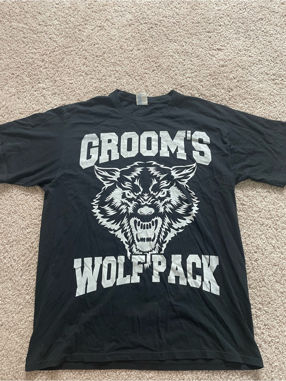 Port and Company Black Groom's Wolf Pack Graphic Tee